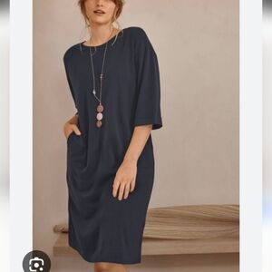 J.Jill Pure Jill Sand Washed Relaxed Dress In Grey Sz.S NWT